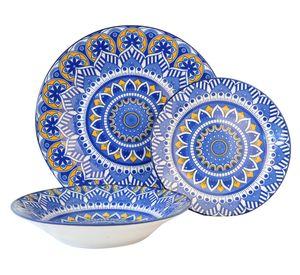 Vajilla porcelana Santis azul 12 piezas