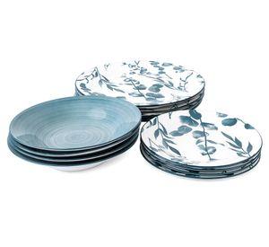 Vajilla porcelana Santis diseños 12 piezas