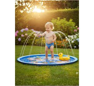 Alfombra Piscina Rociador de Agua Para Niño Color Azul 100 cm
