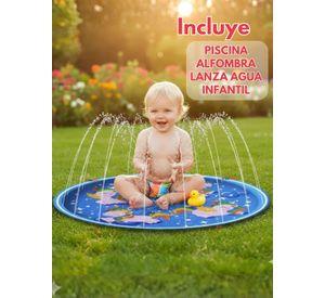 Alfombra Piscina Rociador de Agua Para Niño Color Azul 100 cm