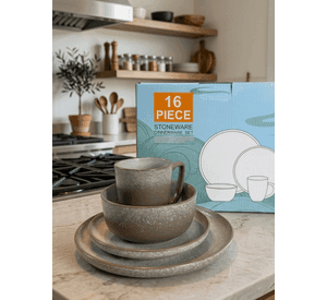 Set De Vajilla Completo 16 Piezas Stoneware Diseño Orgánico