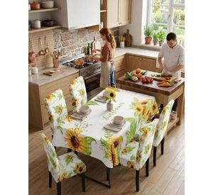 Juego De Mantel Antimanchas 140x220 + 6 Fundas De Silla 01