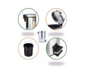 Basurero Papelero Pedal 5 Litros Acero Inoxidable Taumm