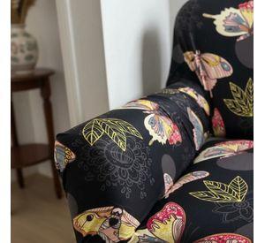 Funda de sofá estampada de 1 cuerpo - Diseño Mariposa negra