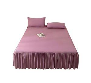 FALDON DE CAMA PARA BASE CON VOLADO 2 PLAZAS 150X200 CM ROSA