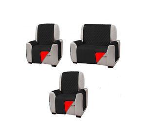 Set 3 cobertores de sofa negro reversible