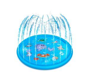 Alfombra inflable lluvi de agua pequeña azul