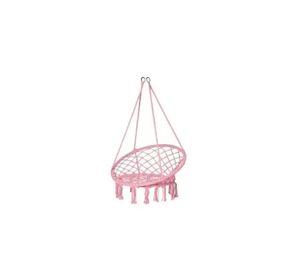 Silla hamaca colgante para terraza o jardín color rosado