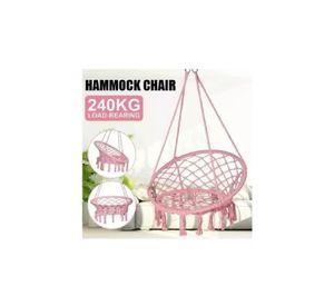 Silla hamaca colgante para terraza o jardín color rosado
