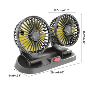Ventilador Doble Para Auto Giratorio 360° 12v