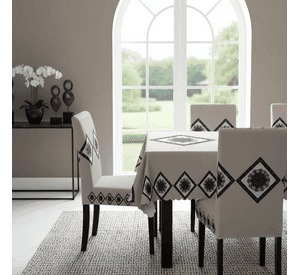 Mantel Rectangular 1.5x2.3 Mas 6 Fundas De Sillas W.m G Z Cafe Claro Diseño