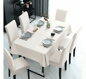 Mantel Rectangular 1.5x2.3 Mas 6 Fundas De Sillas W.m G Z Beige Liso