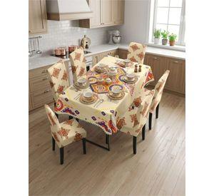 Juego De Mantel Antimanchas 140x220 + 6 Fundas De Silla 07