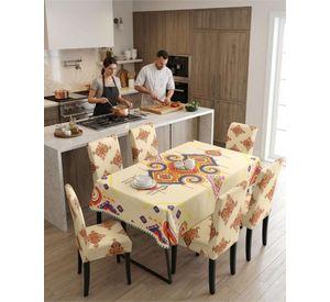 Juego De Mantel Antimanchas 140x220 + 6 Fundas De Silla 07
