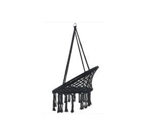 Hamaca Silla Columpio Algodón Negra 80 x 70 CM