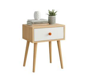 Velador de Madera con 1 Cajón y Patas Altas 55x40x30 cm