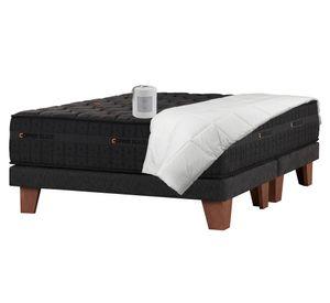 Cama europea Copper Black 2 plazas base dividida + textil