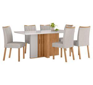 Juego de comedor 6 sillas Astrid 77.6x170x90 cm