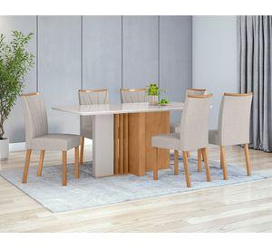 Juego de comedor 6 sillas Astrid 77.6x170x90 cm