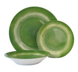 Vajilla porcelana Santis verde 12 piezas