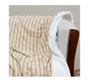Manta Jacquard Two Tones beige/blanco 127x152 cm