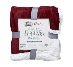 Manta Flannel Out Sherpa burdeo/blanco 127x152 cm