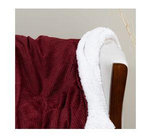 Manta Flannel Out Sherpa burdeo/blanco 127x152 cm