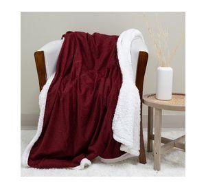 Manta Flannel Out Sherpa burdeo/blanco 127x152 cm