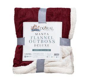 Manta Flannel Out Sherpa burdeo/blanco 127x152 cm