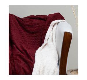 Manta Flannel Out Sherpa burdeo/blanco 127x152 cm