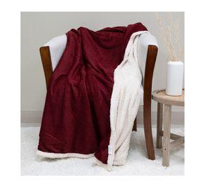 Manta Flannel Out Sherpa burdeo/blanco 127x152 cm