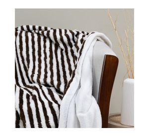 Manta Jacquard Two Tones blanco/café 127x152 cm