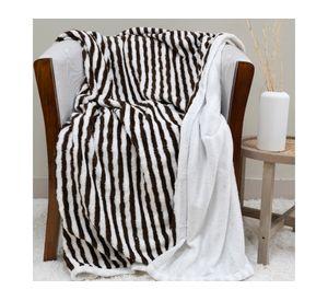 Manta Jacquard Two Tones blanco/café 127x152 cm