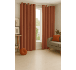 Cortina Blackout 100% Engomada Termica Tela Ligera 140x225 - Microfibra Premium - 2 Paños Naranjo
