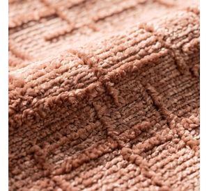 Set 2 Fundas de Cojín Chenille Texturizado Cuadriculado Rosado 45x45 cm Colección Mónaco Rose
