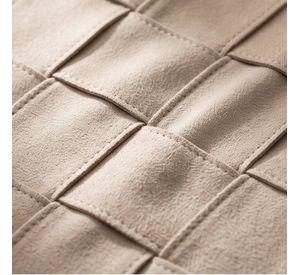 Set 2 Fundas de Cojín Cuero Tejido Entretejido Crema 45x45 cm Colección Toscana Brescia