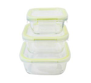 Set herméticos vidrio 320/520/800 ml 3 piezas