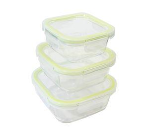 Set herméticos vidrio 320/520/800 ml 3 piezas