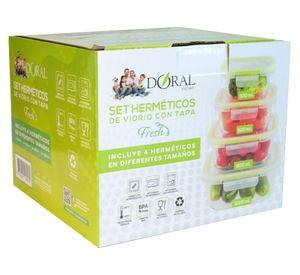 Set herméticos vidrio 320/520/800/1200 ml 4 piezas
