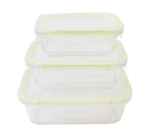 Set herméticos vidrio 370/640/1050 ml 3 piezas