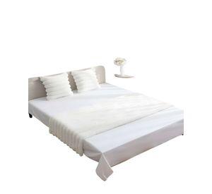 PIECERA MAS DOS FUNDAS DE COJIN MODELO LINEAL 2 PLAZAS BLANCO