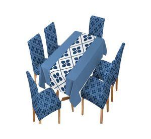 JUEGO DE MANTEL MÁS 6 FUNDAS DE SILLAS D20