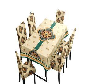 JUEGO DE MANTEL MÁS 6 FUNDAS DE SILLAS D15