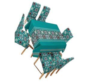 JUEGO DE MANTEL MÁS 6 FUNDAS DE SILLAS      D24