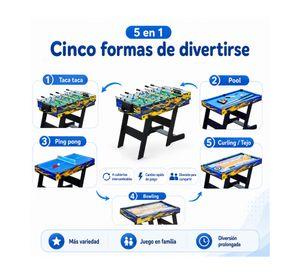 Mesa plegable de 5 juegos taca taca pool 81x120x60 cm