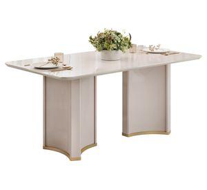 Juego comedor 6 sillas Liz beige 80x180x100 cm