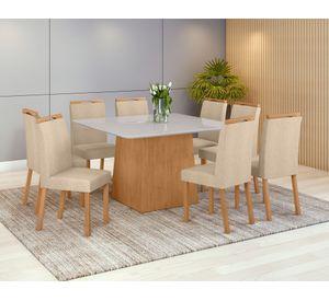 Juego de comedor 8 sillas Nevada 78x130x130 cm