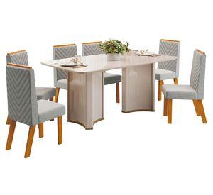 Juego comedor 6 sillas Liz grafito 80x180x100 cm