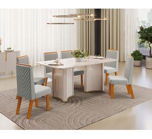 Juego comedor 6 sillas Liz grafito 80x180x100 cm