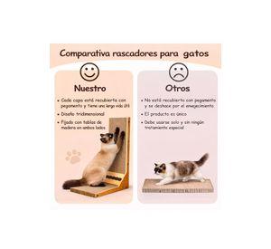 Rascador Para Gatos Madera Forma L Resistente Duradero